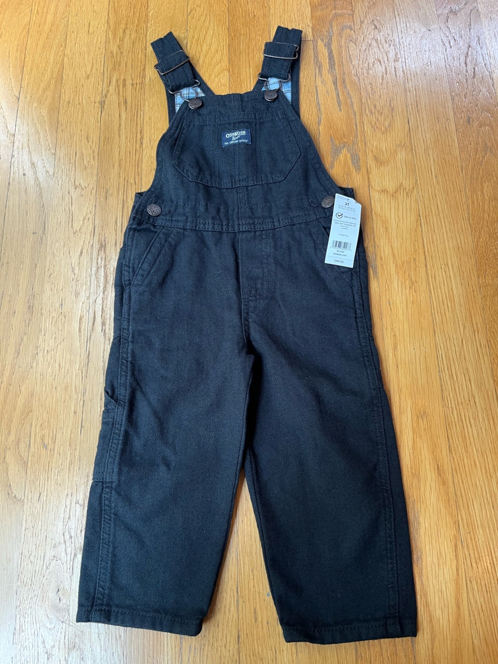New with Tags OshKosh B'gosh Black Kids' Overalls Size 2T